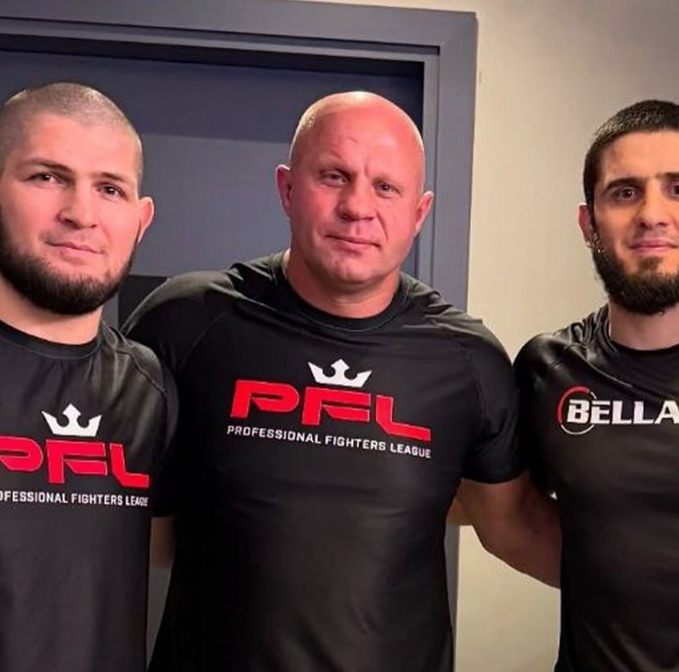 Watch Khabib Nurmagomedov, Fedor Emelianenko in meeting of legends at PFL Dubai