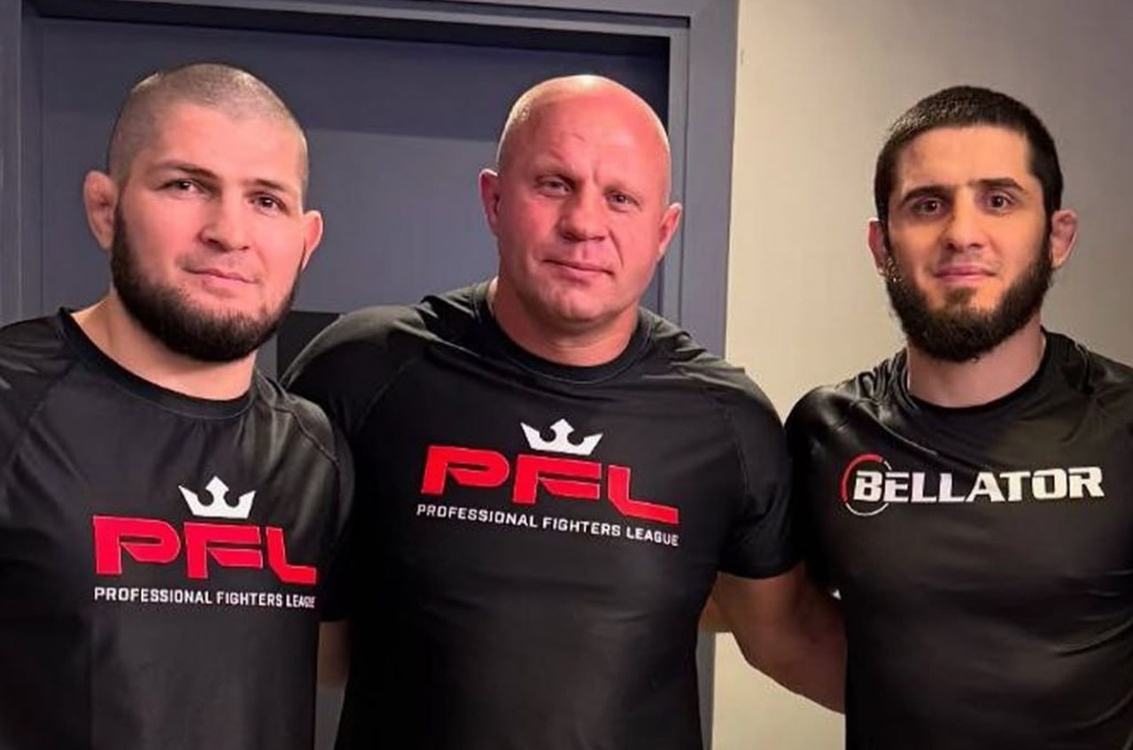 Watch Khabib Nurmagomedov, Fedor Emelianenko in meeting of legends at PFL Dubai