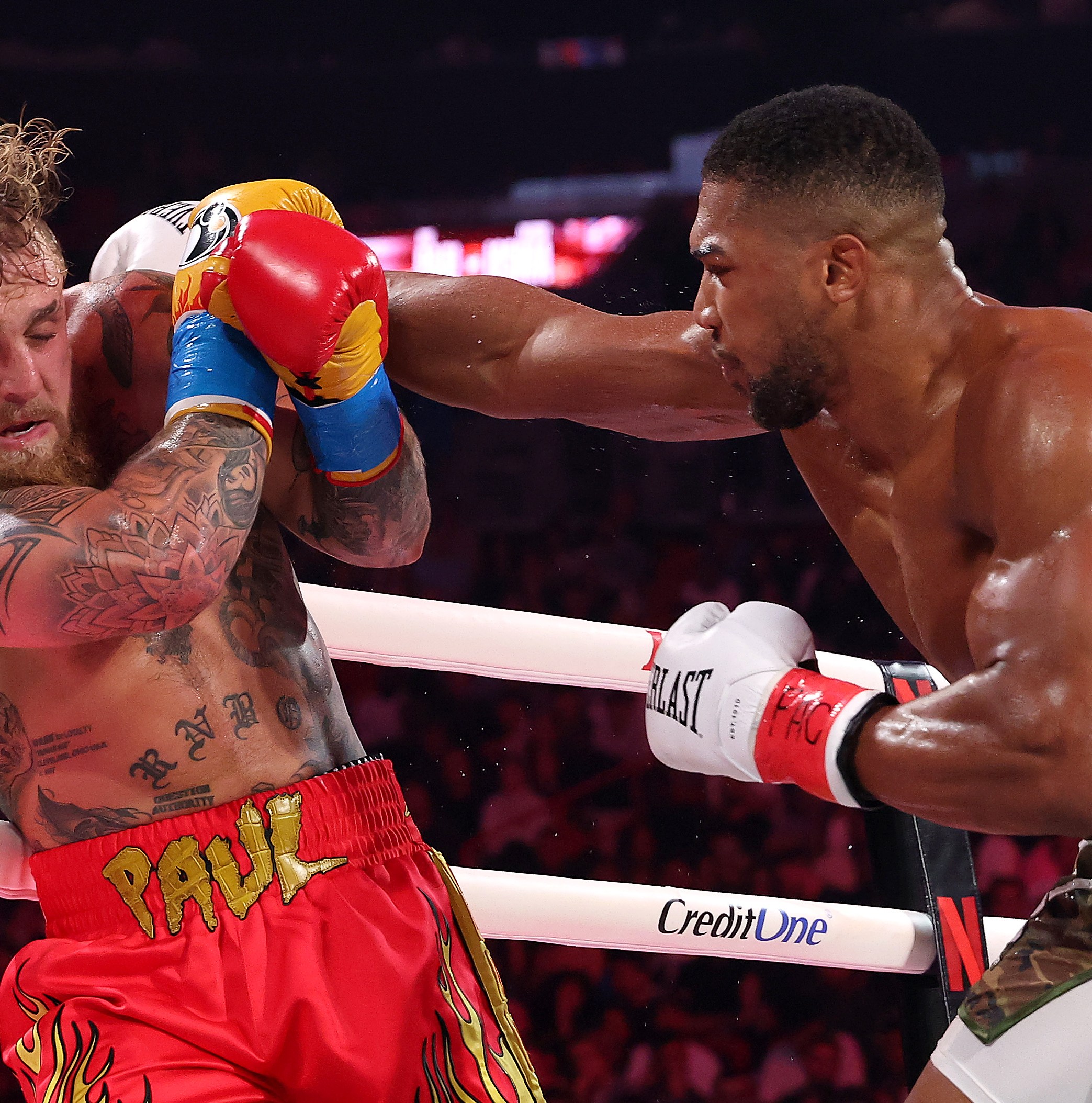 Eddie Hearn laughs at Jake Paul claiming he ‘wobbled’ Anthony Joshua: ‘It was a horrendous mismatch’
